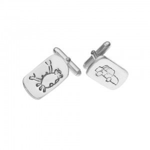 DOODLES DogTag Cufflinks In Silver