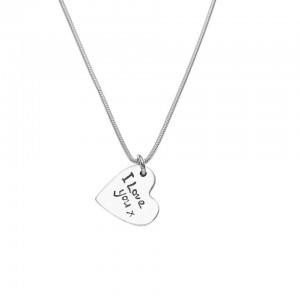 Childrens Art on Silver Heart with Necklace