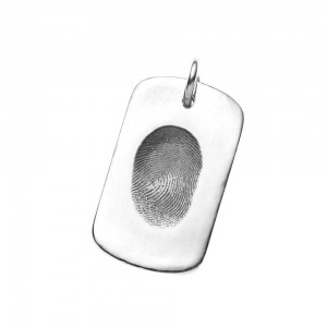 Fingerprint Charm Small DogTag Pendant