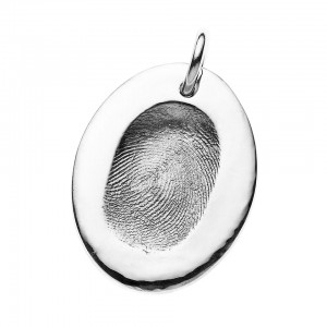 Fingerprint Jewellery Small Oval Pendant