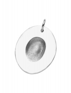 FINGERPRINT JEWELLERY Oval Penant In Silver