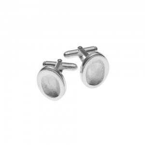 FINGERPRINT JEWELLERY Oval Cufflinks In Silver