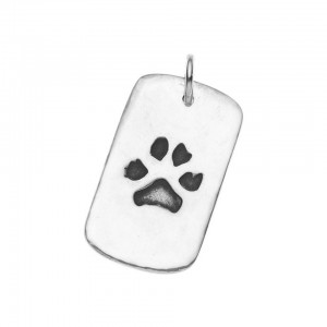 PAW PRINT DogTag Pendant in Silver