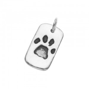 Pawprint In Silver on Dogtag