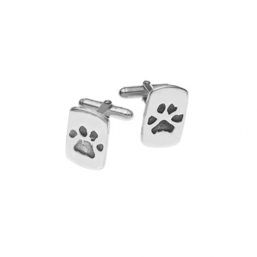 PAW PRINT DogTag Cufflinks In Silver