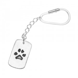 PAW PRINTS Keyring In Silver