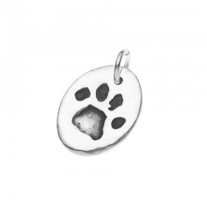 PAW PRINT Oval in Silver