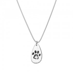 PAW PRINT on Silver Necklace