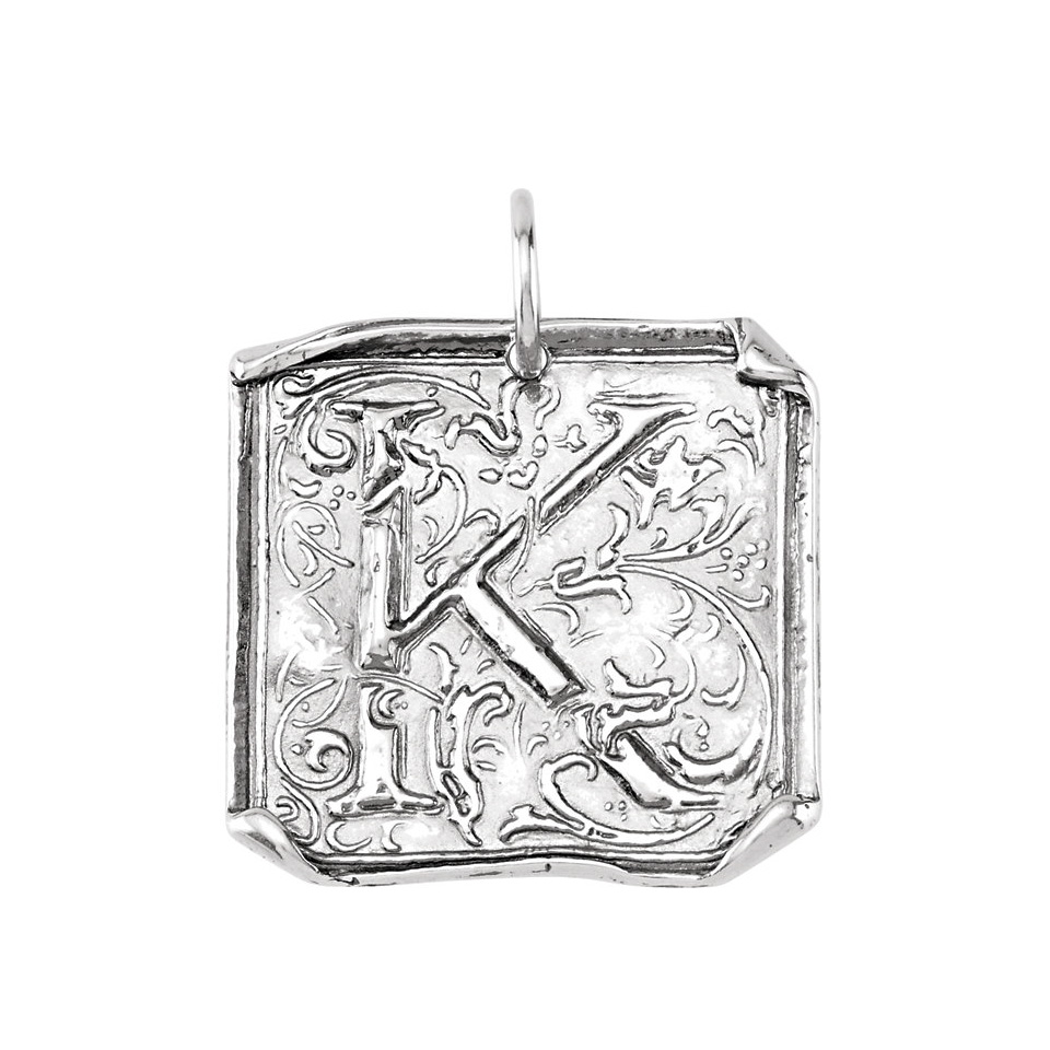 Sterling-Silver-Initial-K-Vintage-Pendant - The MemorySmith