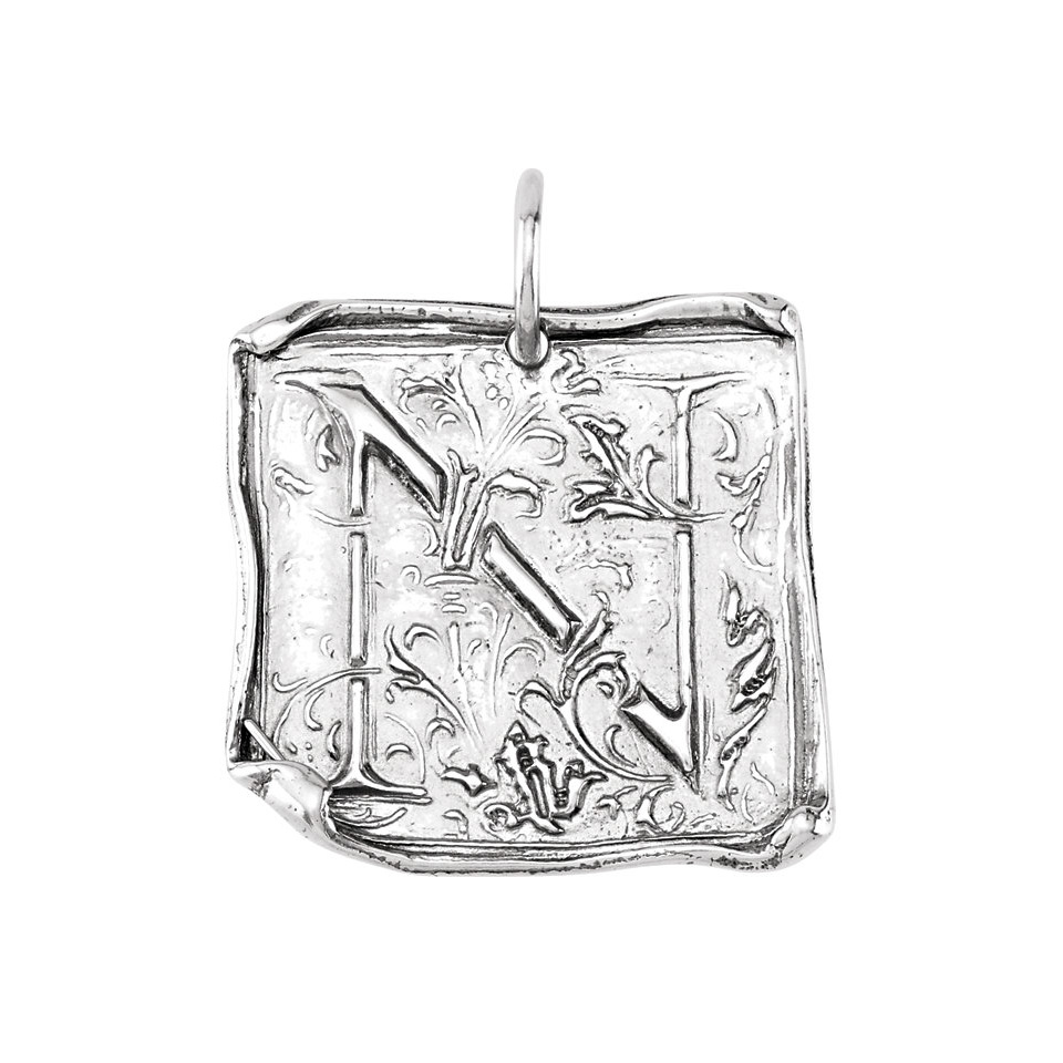 Sterling-Silver-Initial-N-Vintage-Pendant - The MemorySmith