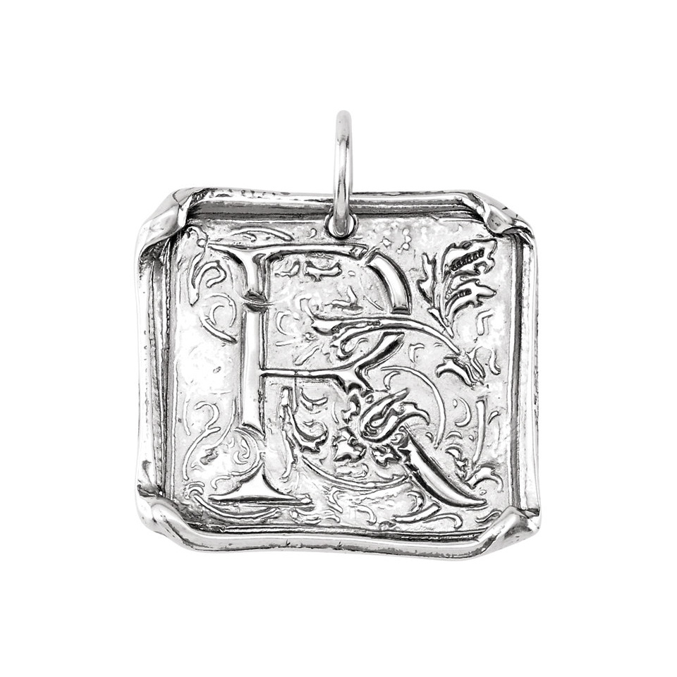 Sterling-Silver-Initial-R-Vintage-Pendant - The MemorySmith